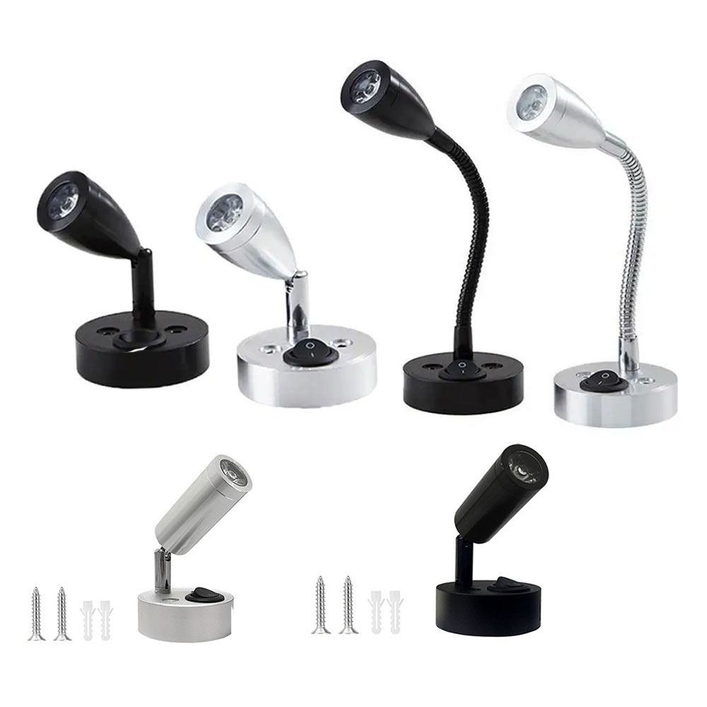 12V -24V LED RV  Spotlight 3W Wall Lamp Portable Interior Reading Lamp  Bedside