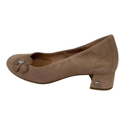 Fleur Poppy Sheepskin Versatile Slip-On Chunky Heel High Heels 3.5cm Women High Heels Beige 1092280-TDL