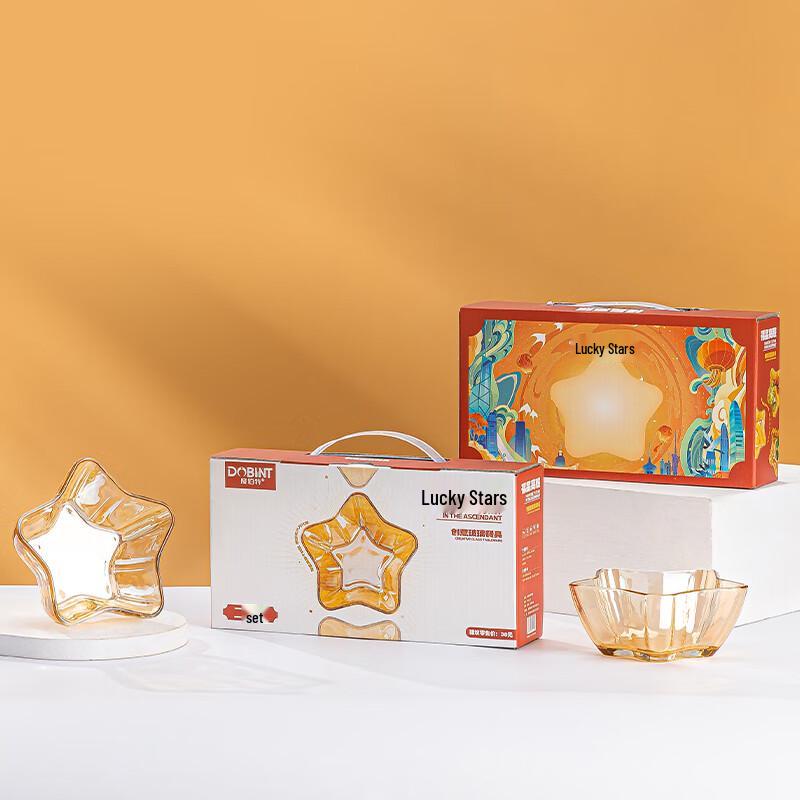 Duobaitifu Счастливая Звезда Стеклянная Фруктовница Набор из 2 Предметов