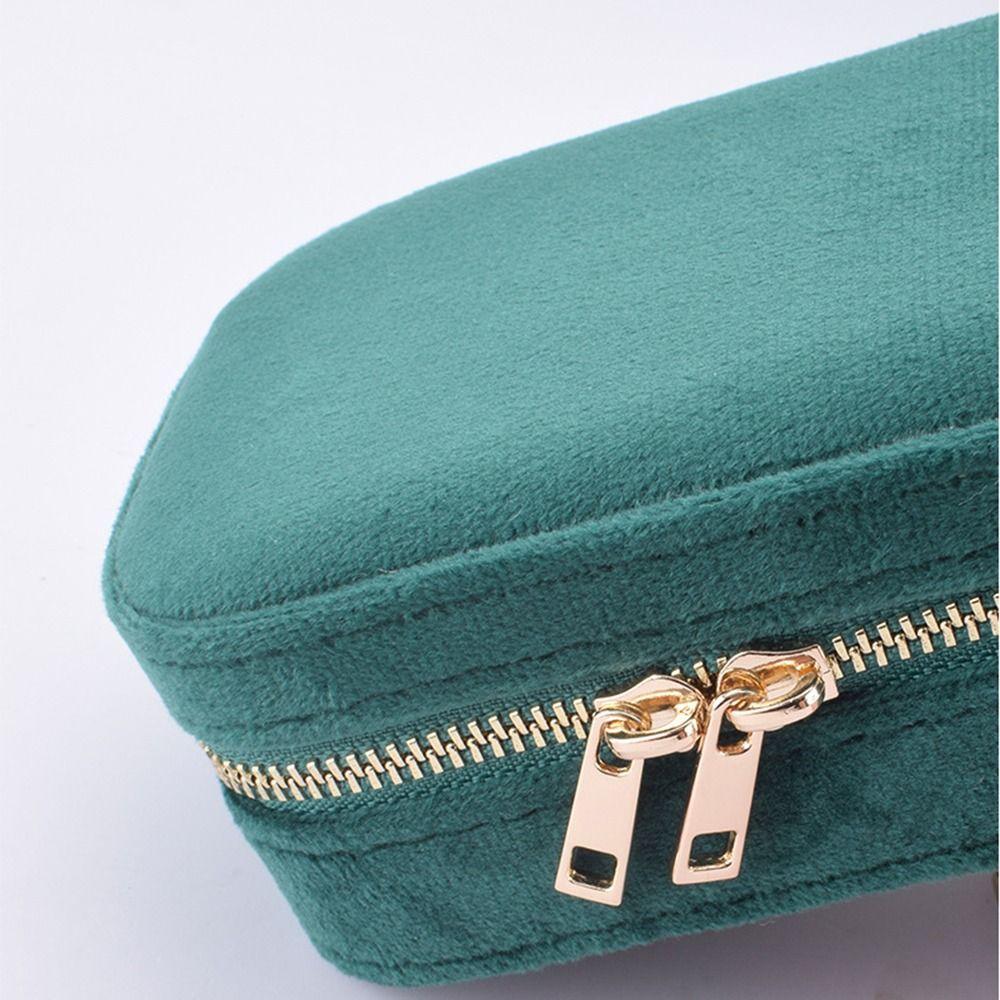 Velvet Portable Jewelry Box Square Travel Jewelry Case  Earrings Storage Organizer