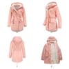 Manteau Parker à Col Capuche Coton Manteau Zippé Mi-Long Saison Hiver Manteau Chaud et Moelleux avec Veste en Coton