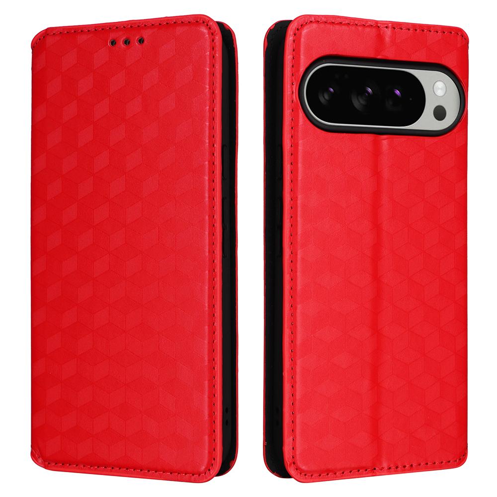 For Google Pixel 10 Pro XL Case Wallet Rhombus Imprinted Leather Phone Cover