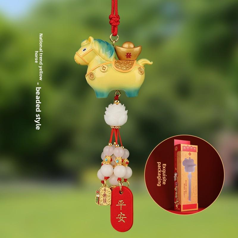 Car Rearview Mirror Hanger, Interior Decoration Pendant, Automotive Supplies, for The Year of The Horse New Year