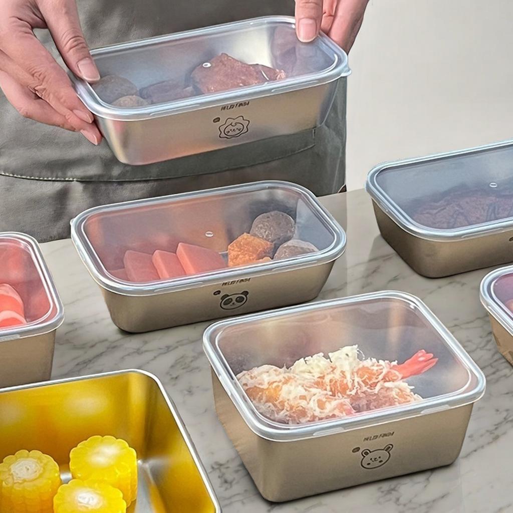 WORTHBUY 304 Stainless Steel Lunch Box For Kids Students School Sealed Food Container Fruit Fresh-Keeping Box Microwave Heatable