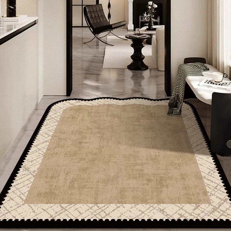 Entrance Doormat Welcome Rug Stain-resistant Wear-resistant Floor Mat Solid Color Geometric Pattern Carpet Home Decoration Rugs