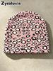 Winter Leopard Patterned Fleece Knit Warm Hats for Men and Women Outdoor Skiing Cold Caps