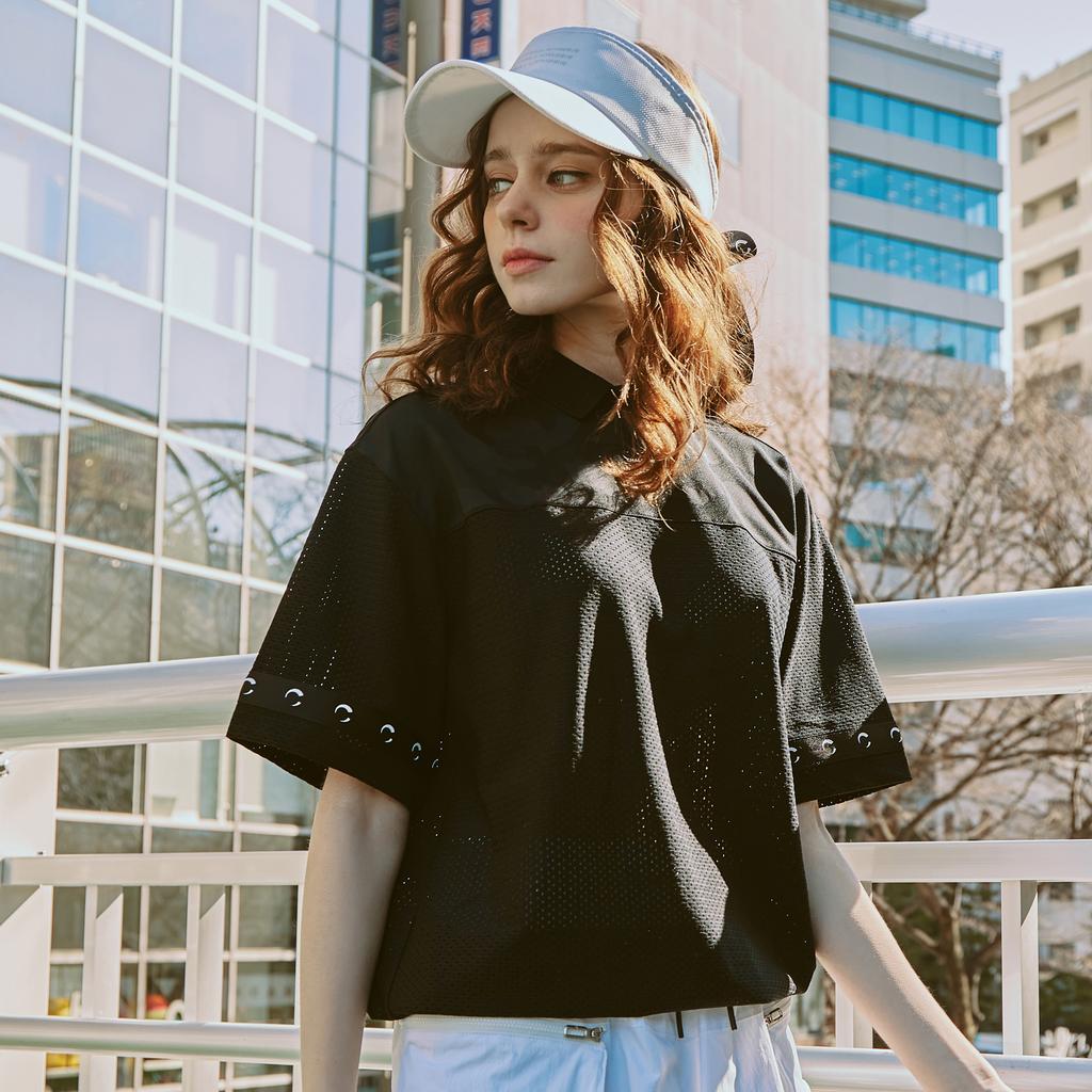 CHALLENGER Mesh Camouflage Women'S Oversized Short Sleeve T-Shirt Black