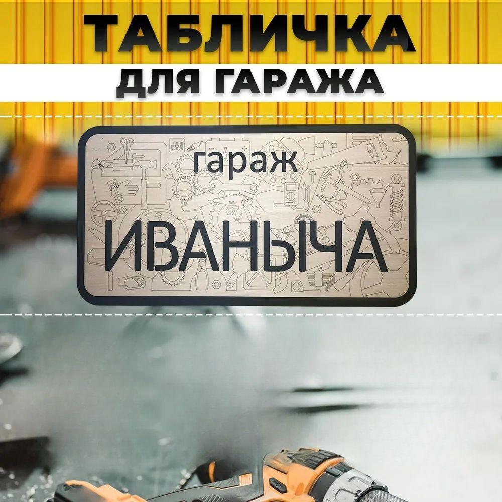 Garage Sign with Name Sanek, Garage Rules Sign