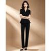 Women's V-Neck Short Sleeve Blazer & Pants Set