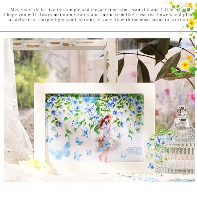 20Pcs/Pack Vintage Plant Flowers PET Waterproof Sticker for DIY Scrapbooking Journal Photo Album Decoration Materials Stickers