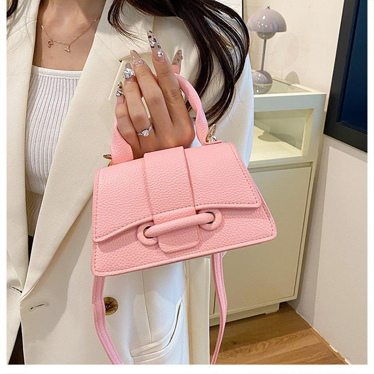 Pure Color Minimalist Handbag Fashionable Single Shoulder Crossbody Bag Women's Faux Leather Square Purse KTB