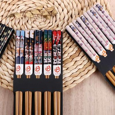 5 Pair Reusable Rice Japanese Style Sushi Food Natural N1N Kitchen Supplies Dinnerware Set Tableware Chopsticks