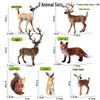 Wild Jungle Animal Models: Mini Pig, Deer, Fox, Squirrel, Elk & Raccoon Toys