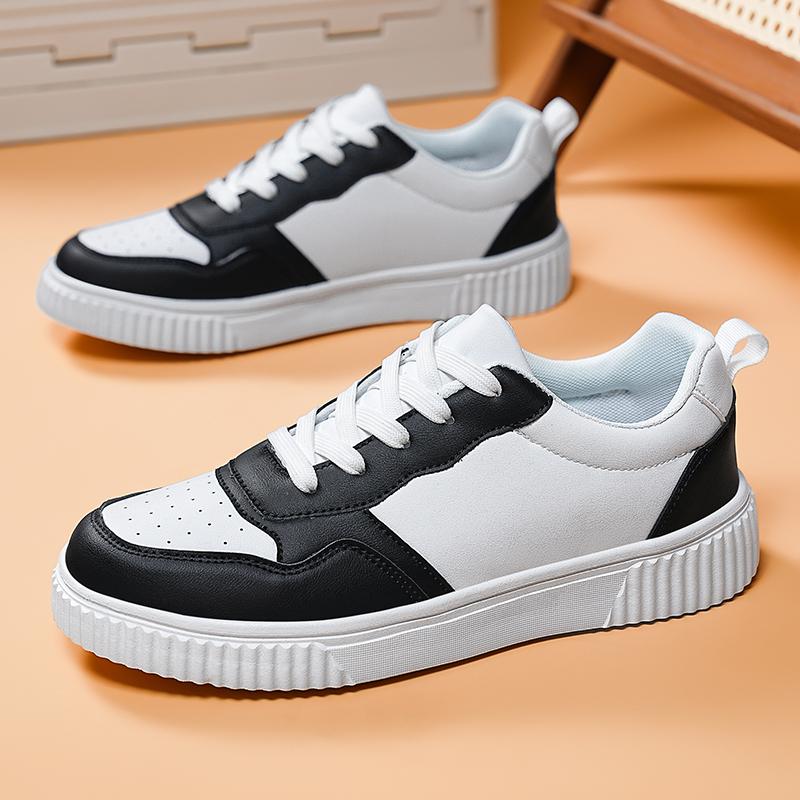 

Sneakers White Black Men Shoes Comfortable Casual Skateboard Shoes Men Solid Leisure Sneakers Lightweight Walking Shoes 37