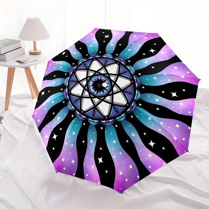 1pc Psychedelic Cosmic Eye Mandala Umbrella with Plastic Handle,Suitable for All Seasons Home Travel Outdoor UmbrellaM1250