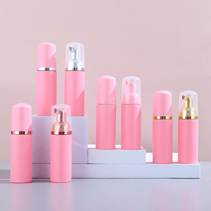 60ml Pink Travel Foaming Intimate Mousse Dispenser Bottle for Eyelash Cleanser