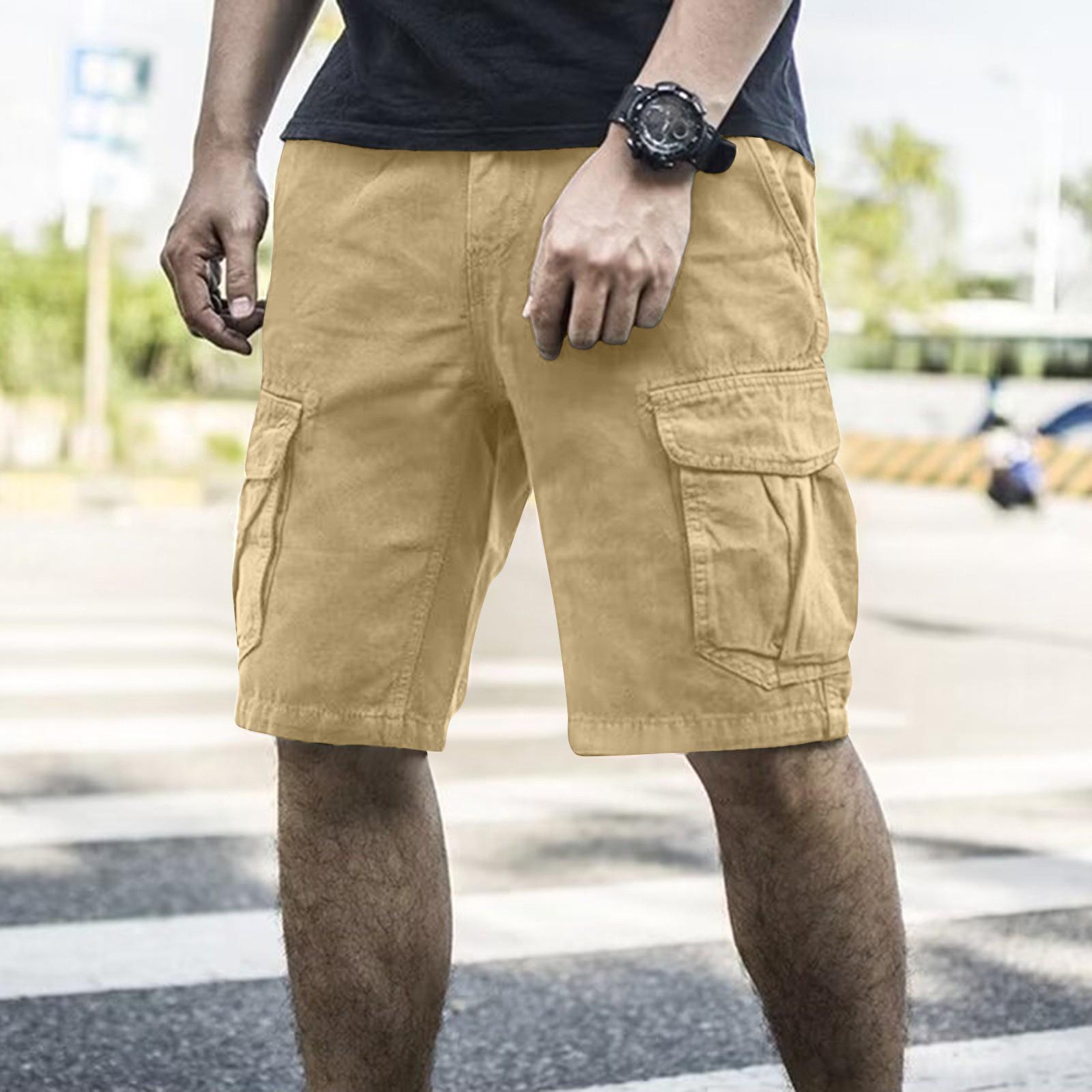

Men s Summer Color Casual Multi-Pocket Sport Cargo Shorts XXL хакі