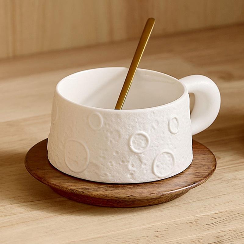 Ceramic Coffee Cup and Plate Set, High-end and Exquisite Mug, Breakfast Cup, Home Tea Cup with Spoon, Couple Cup