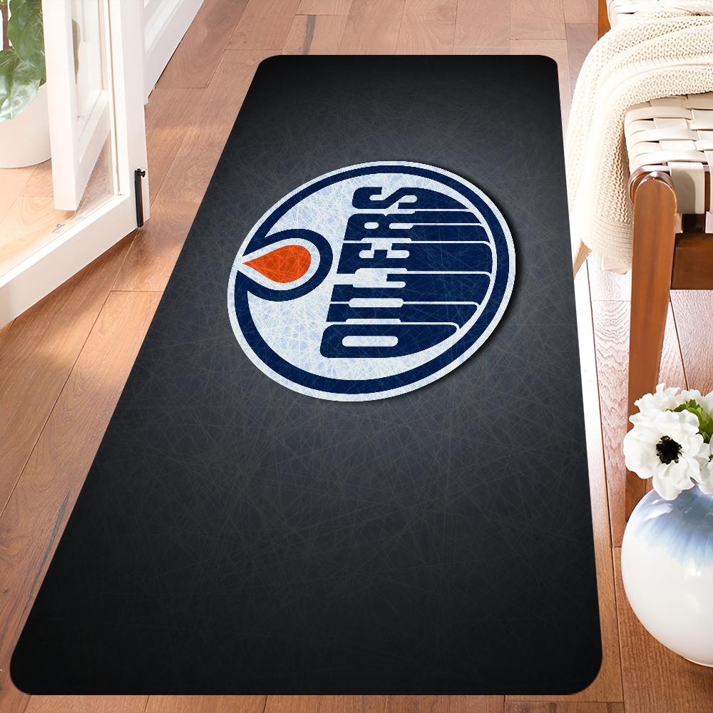 E-Edmonton O-Oilers Koupelnová rohožka Protiskluzová Absorbující vodu Dlouhá pruhovaná podložka Podložka do ložnice Vítejte Rohožka