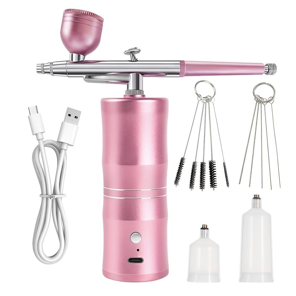 

Полный комплект краскопульта с компрессором, портативный перезаряжаемый высокопроизводительный аэрограф, для окраски автомобилей, покраски поделок, покраски розовый