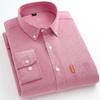 Men's Shirt  Fashionable and Comfortable Slim Fit Plus Size 5XL Long Sleeved Shirt Business Solid Color 100% Oxford Cotton with Pockets
