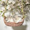 Sleeping Kitten Hanging Ornament Basket Cat Statue, Cute Figurine, Weatherproof Decor for Balcony Resin Outdoor Garden Patio Porch Decoration