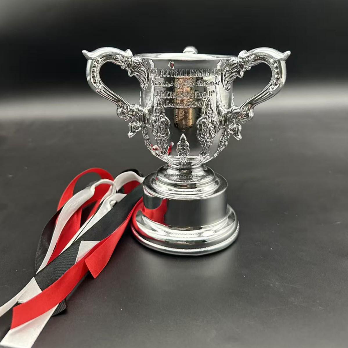 Carabao Cup EFL Football Trophy with Multicolored Ribbon Laser Engraving серебряный