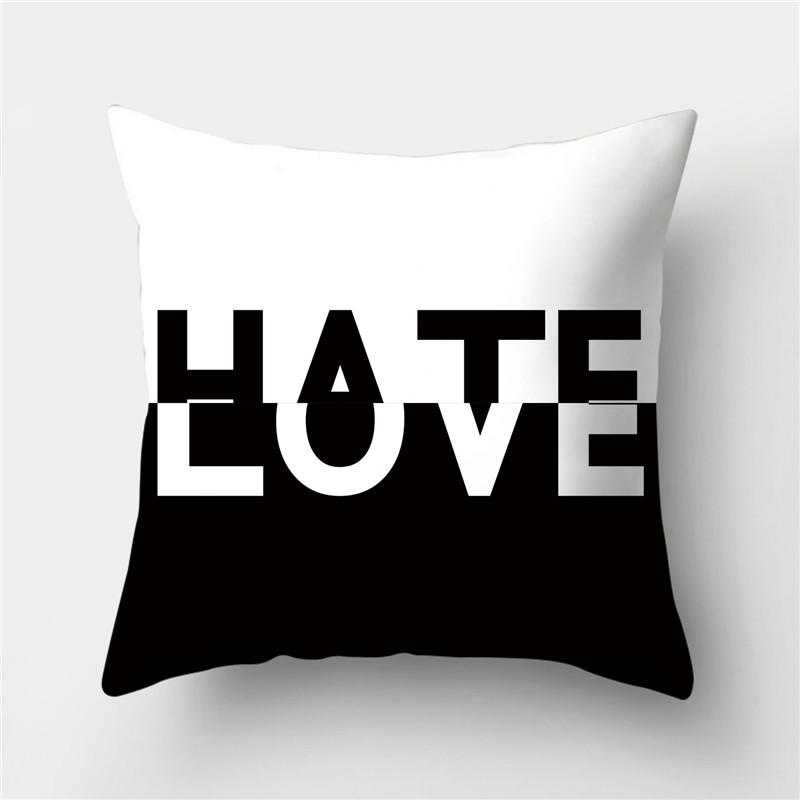 Black and White Geometric Stripe Pattern Pillowcase Home Living Room Sofa Decorative Cushion Cover Pillowcase