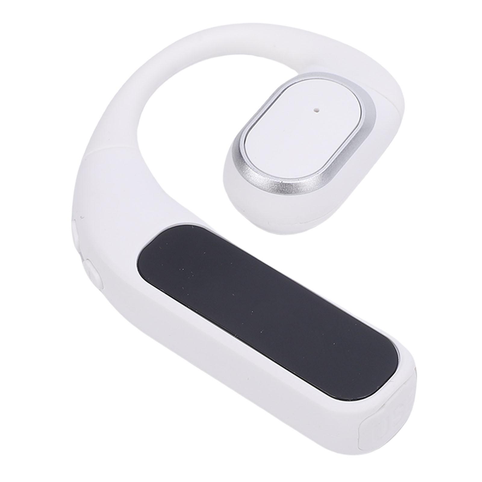 

Wireless Bluetooth Earphone Digital Display Water Proof Over Ear Bud with Ear Hook for Mobile Phones White белый