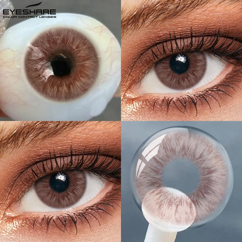 EYESHARE Natural Colored Pupils for Eyes 1 Pair Gray Lenses Cosmetic Brown Beauty Lenses Blue Eye Contact Green y2k Colorcon