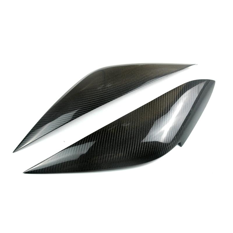 Real Carbon Fiber Front Headlight Lamp Cover Strip Eyebrow Trim Sticker Accessories Parts For Honda Fit Jazz 2021 2022