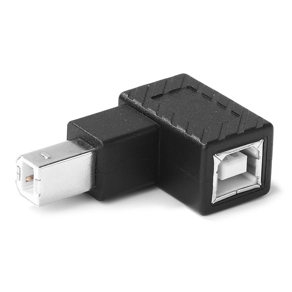USB 2.0 Type B Male To Female Extension Adapter Right Angled 90 Degree Converter