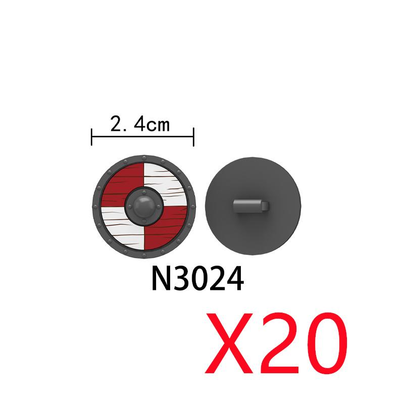 MOC Mittelalterliche Bausteine Charakter Ritter Krieger Zubehörset Helm Schulterrüstung Schild Bogen Pfeil Stein Geschenk Spielzeug X022