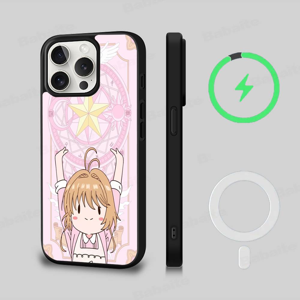 C-Cardcaptor Sakura Magnetic Matte Phone Case For iPhone 16 17 15 14 13 12 11 For Magsafe Wireless Charge Cover