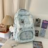 Schoolbag Korean version ins High value sweet pentagram transparent ears backpack for junior high school students large capacity class backpack