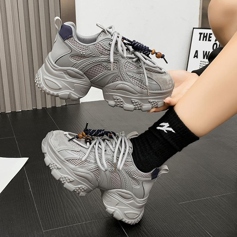 Leather version~ Daddy shoes women's 2025 autumn explosion of new popular height women's sports shoes casual shoes women's shoes
