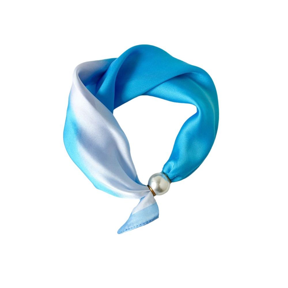 Lightweight Silk Scarf Breathable Printed Neck Scarf Accessory Magnetic Clasp Scarf Women
