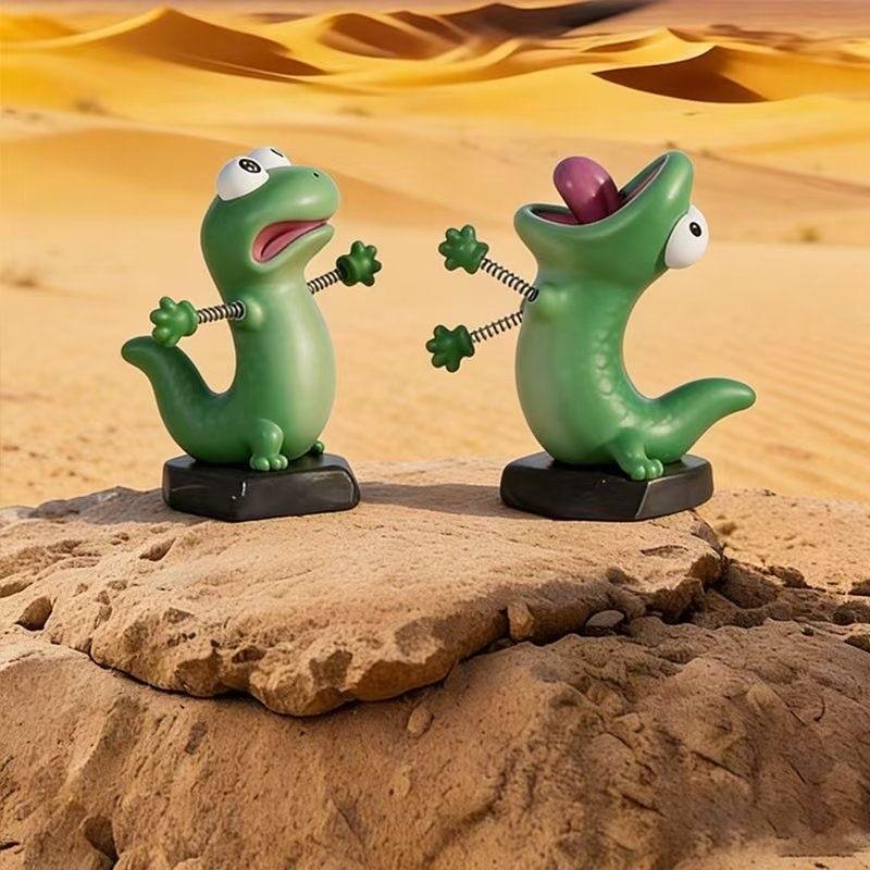Lustige Cartoon-Grüne-Eidechsen-Figur Kreatives Schreibtischornament Büro Heimdekoration Partygeschenk Blind Box Geschenk Für Kinder