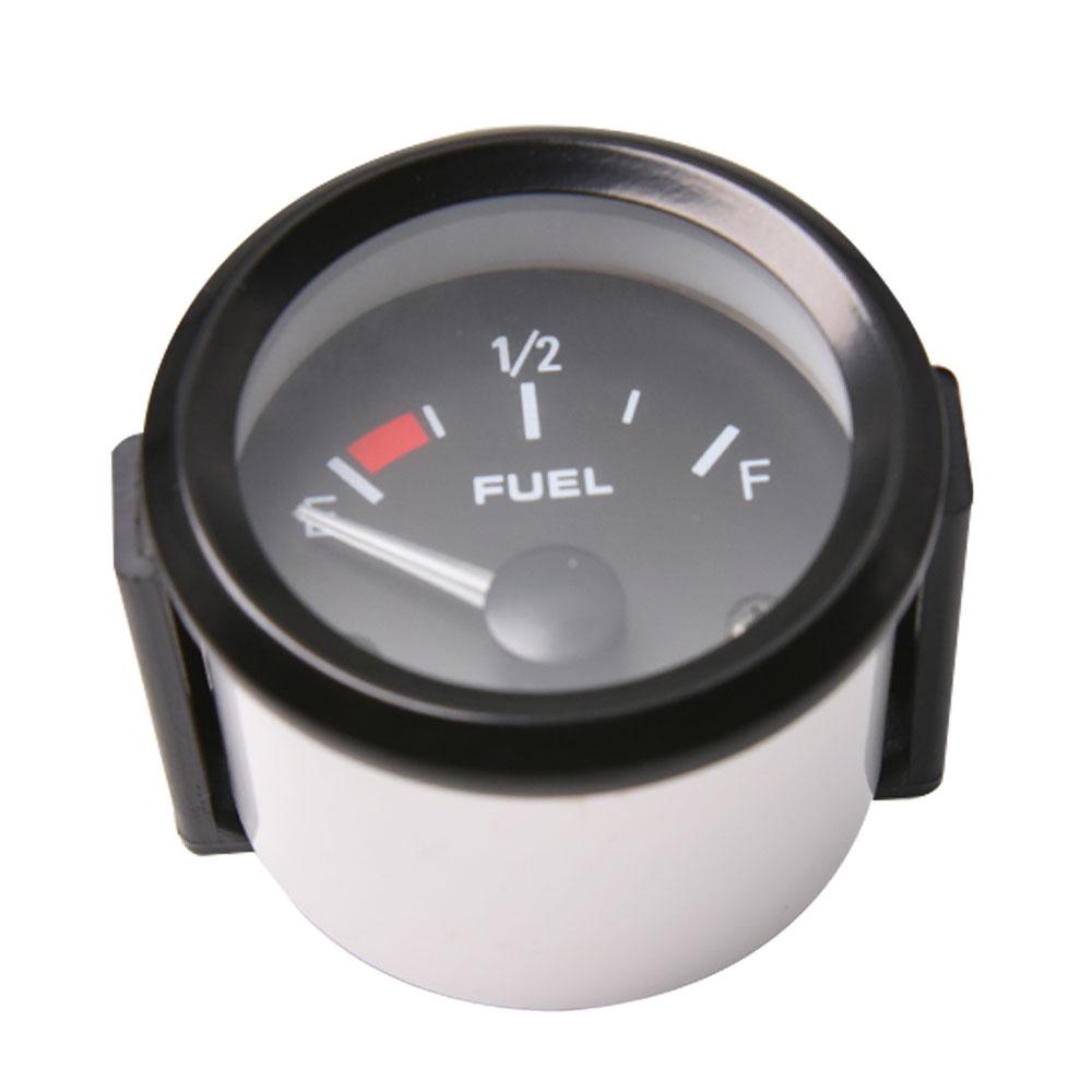 Fuel Gauge 2" 52mm Fuel Level Gauge Car Meter with Fuel Float Sensor White LED Light Black Rim Automotive Gauges 12V Car Gauge