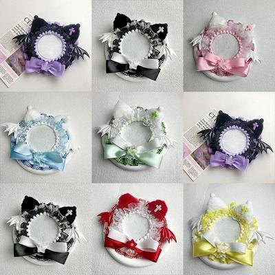 Sladký Kreslený Anime Odznak Pin pro Děti Dívka Kreativní Design Kočičí Uši Křídla Zobrazovací Držák na Odznak Přenosný Kryt na Odznak Dárek