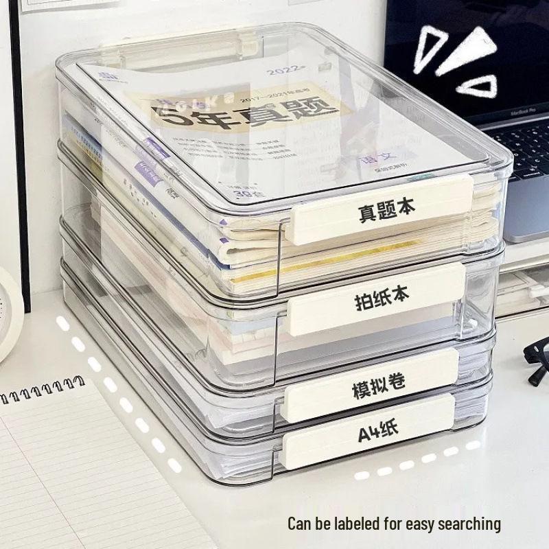 Transparent Plastic Document Storage and Organization Box