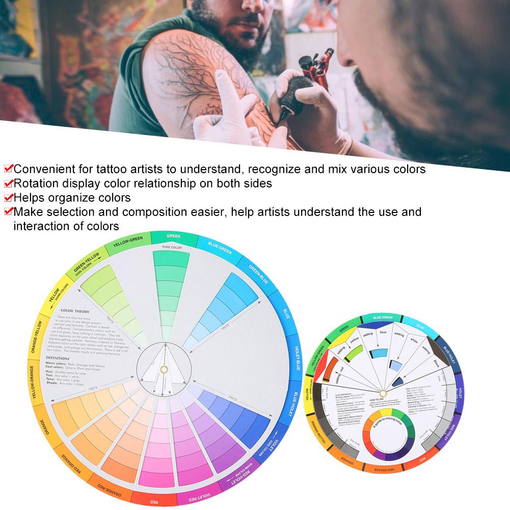 2pcs Tattoo Color Wheel Pigment Color Wheel Mixing Guide Tattoo Accessory