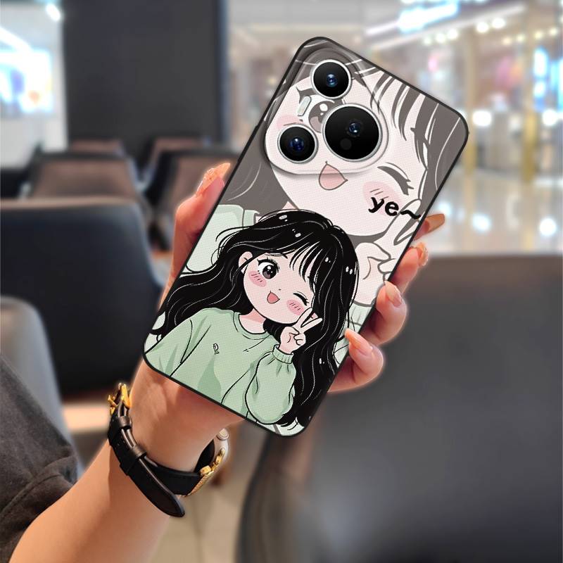 Full wrap Protective Phone Case For Huawei P70 Pro/Pura 70 Pro+ Back Cover TPU Waterproof Cartoon Couple Phone Pouch