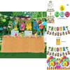 Hawaiian Theme Party Decorations Set Paper Cake Insert Balloons Bunting Flags