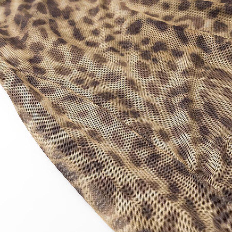 Spring 2025 Women's European and American Leopard Print Strapless Dress