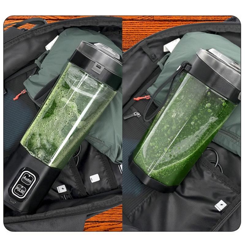 Type C Charging Portable Drink Cup, 700ml Personal Juicer Mixer with Carry Loop, Auto and Pulse Use for Travel Drinks