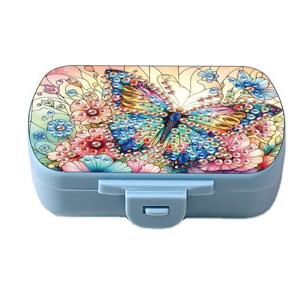Mini 6 Grid Diamond Painting Pill Case Classification Storage Moisture-proof Pill Dispenser Portable Drug Storage Box