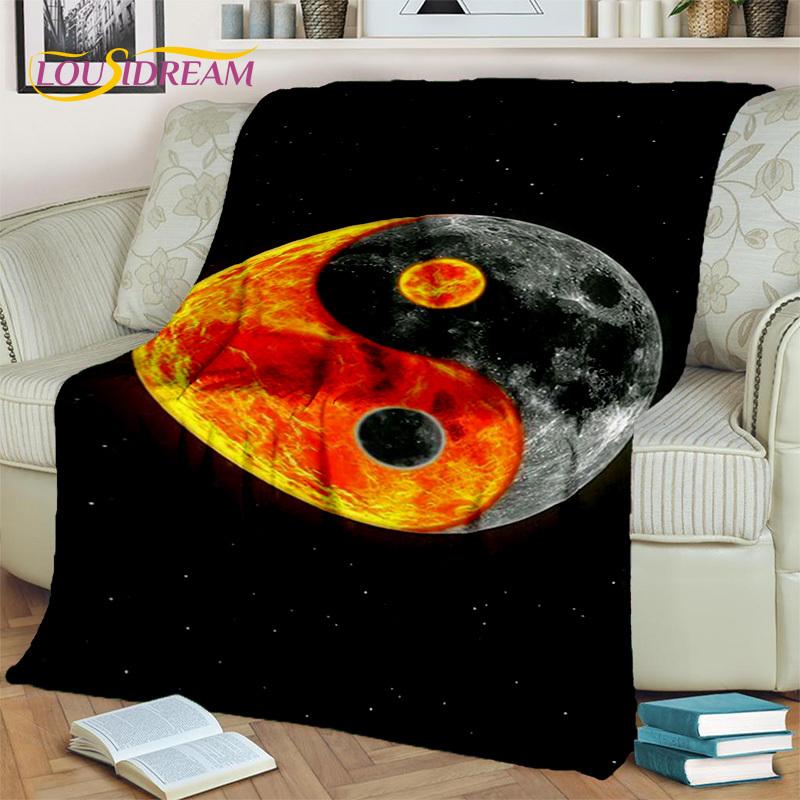 Chinese Bagua Yin Yang 3D Tai Chi Deken, Zachte Worpdeken voor Thuis Slaapkamer Bed Sofa Picknick Reizen Kantoor Dekbed Kinderen