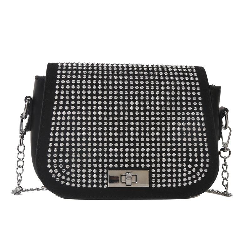 New Autumn Rhinestone Bag Crossbody Small Square Bag Trendy Casual and Fashionable One-shoulder Armpit Bag Women's Bag