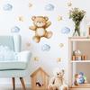 Cartoon Bear Cloud Star Wall Stickers for Kids Room Nursery Home Decor Self Adhesive Removable Wall Decals